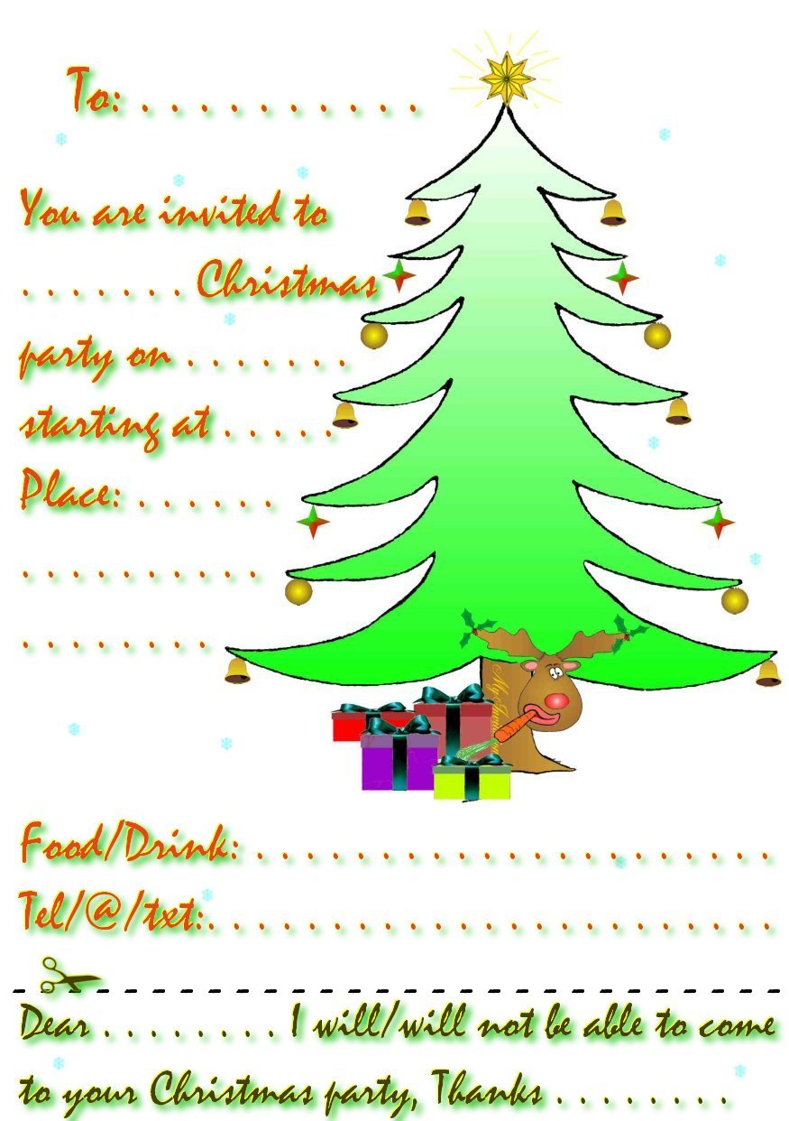 Printable Christmas Party Invitations Free Templates