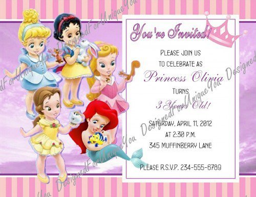 Printable Disney Princess Invitations 2018