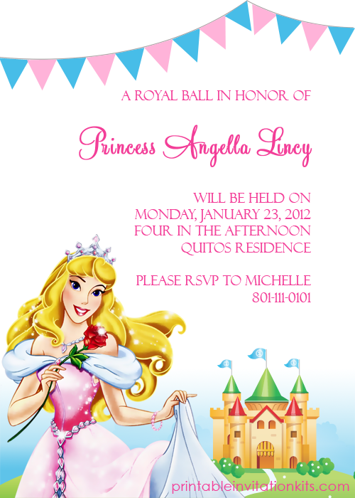 Printable Disney Princess Invitations