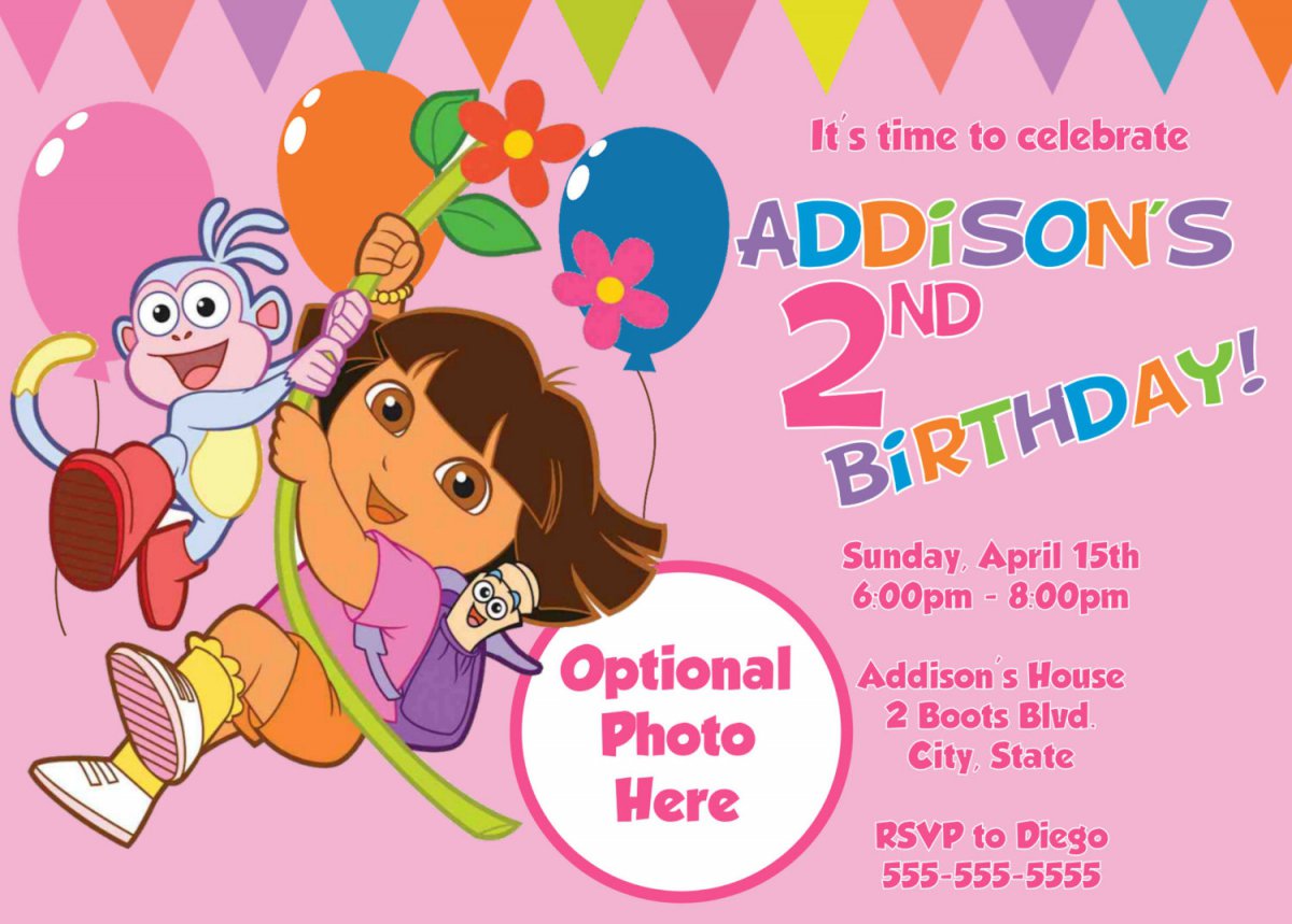 Printable Dora Invitations Invitation Design Blog