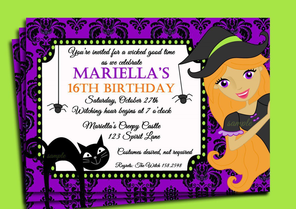 Printable Halloween Birthday Invitations 2015