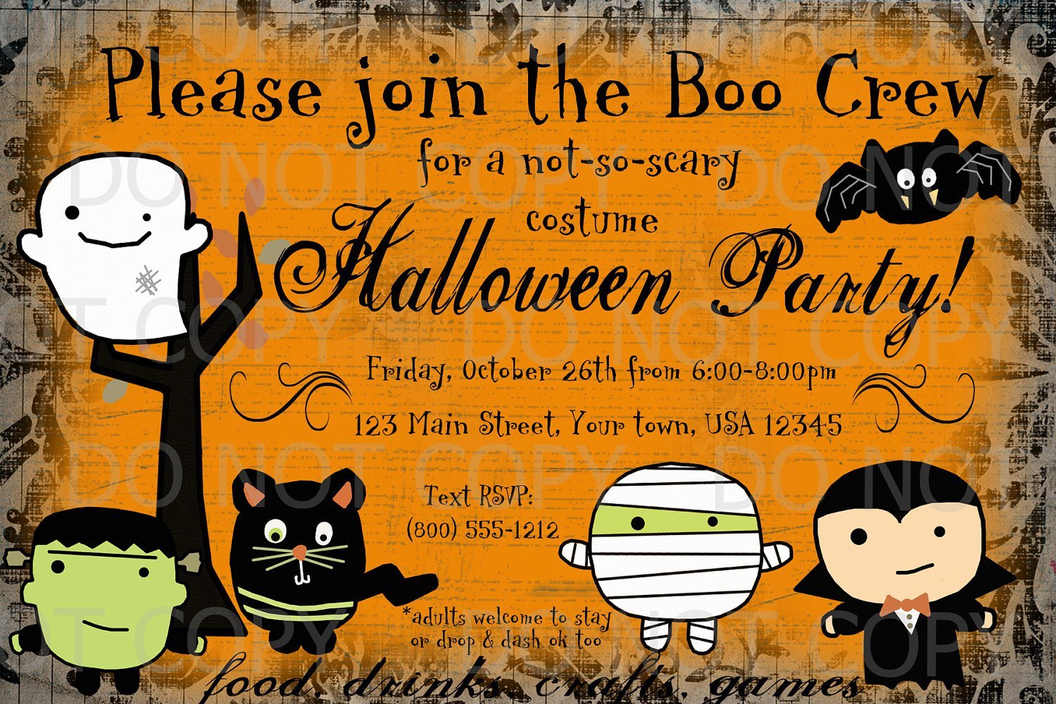 Printable Halloween Invitations To Color