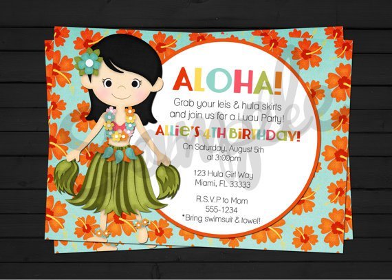 Printable Hawaiian Luau Party Invitations 2015