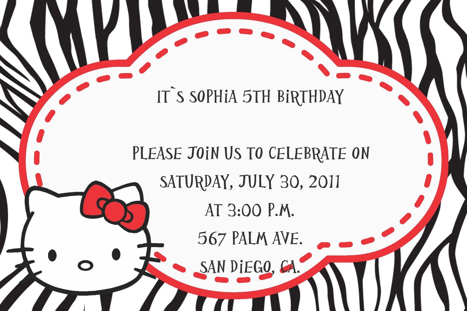 Printable Hello Kitty Party Invitations Free