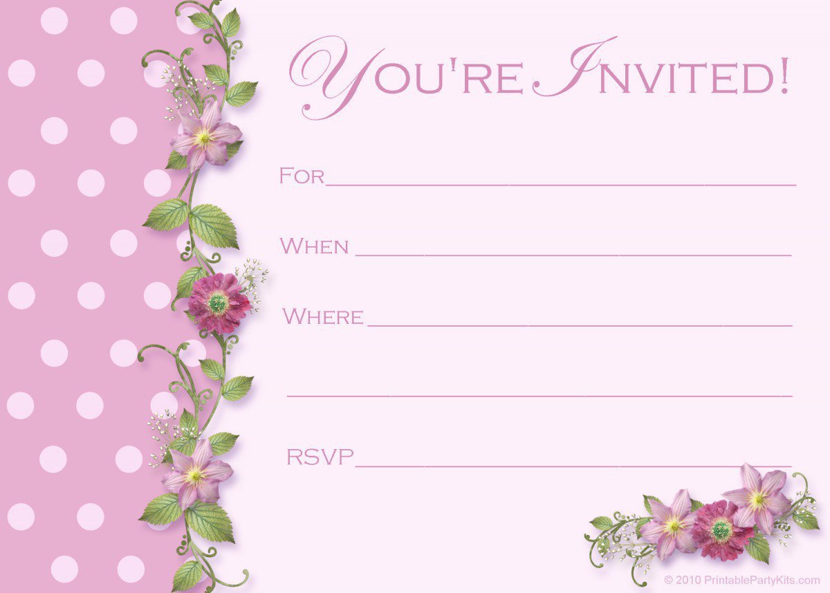 Printable Kids Tea Party Invitations 2016