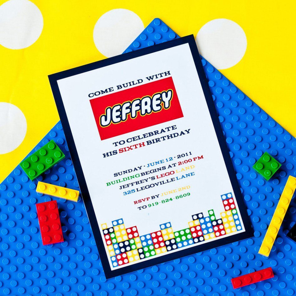 Printable Lego Invitation Cards 2015