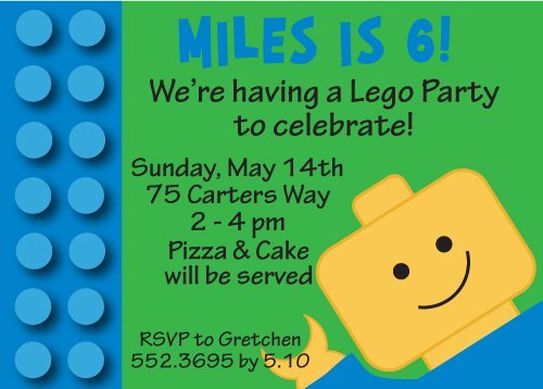 Printable Lego Invitations 2015