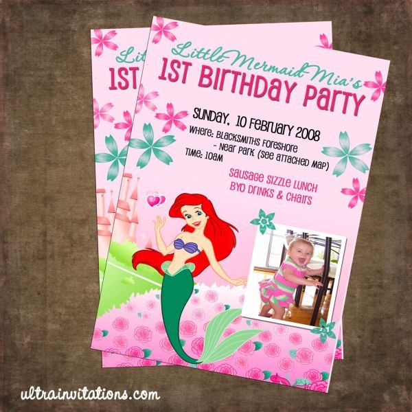 Printable Little Mermaid Party Invitations 2016