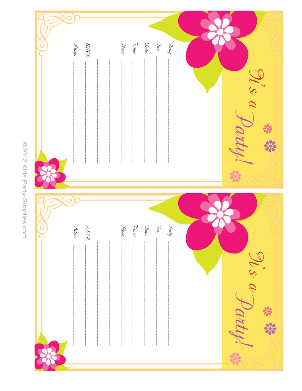 Printable Luau Invitations Templates