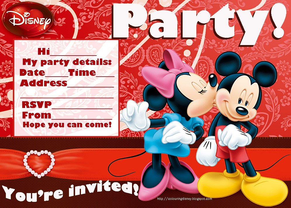 Printable Mickey Mouse Birthday Invitations Free 2018