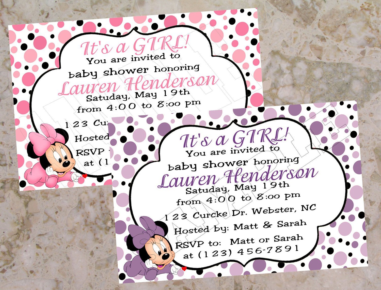 Printable Minnie Mouse Baby Shower Invitations