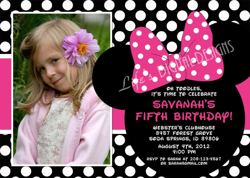 Printable Minnie Mouse Birthday Party Invitations