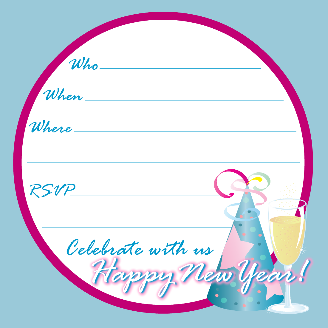 Printable New Years Eve Party Invitations