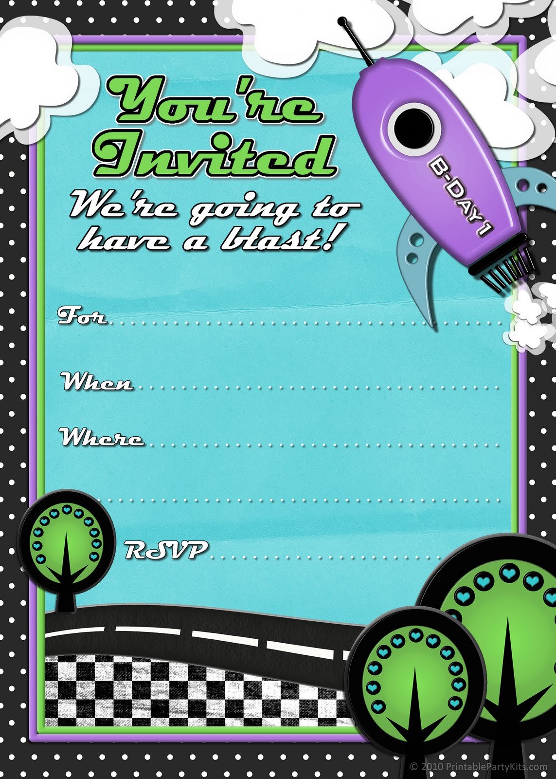 Printable Party Invitations For Boys