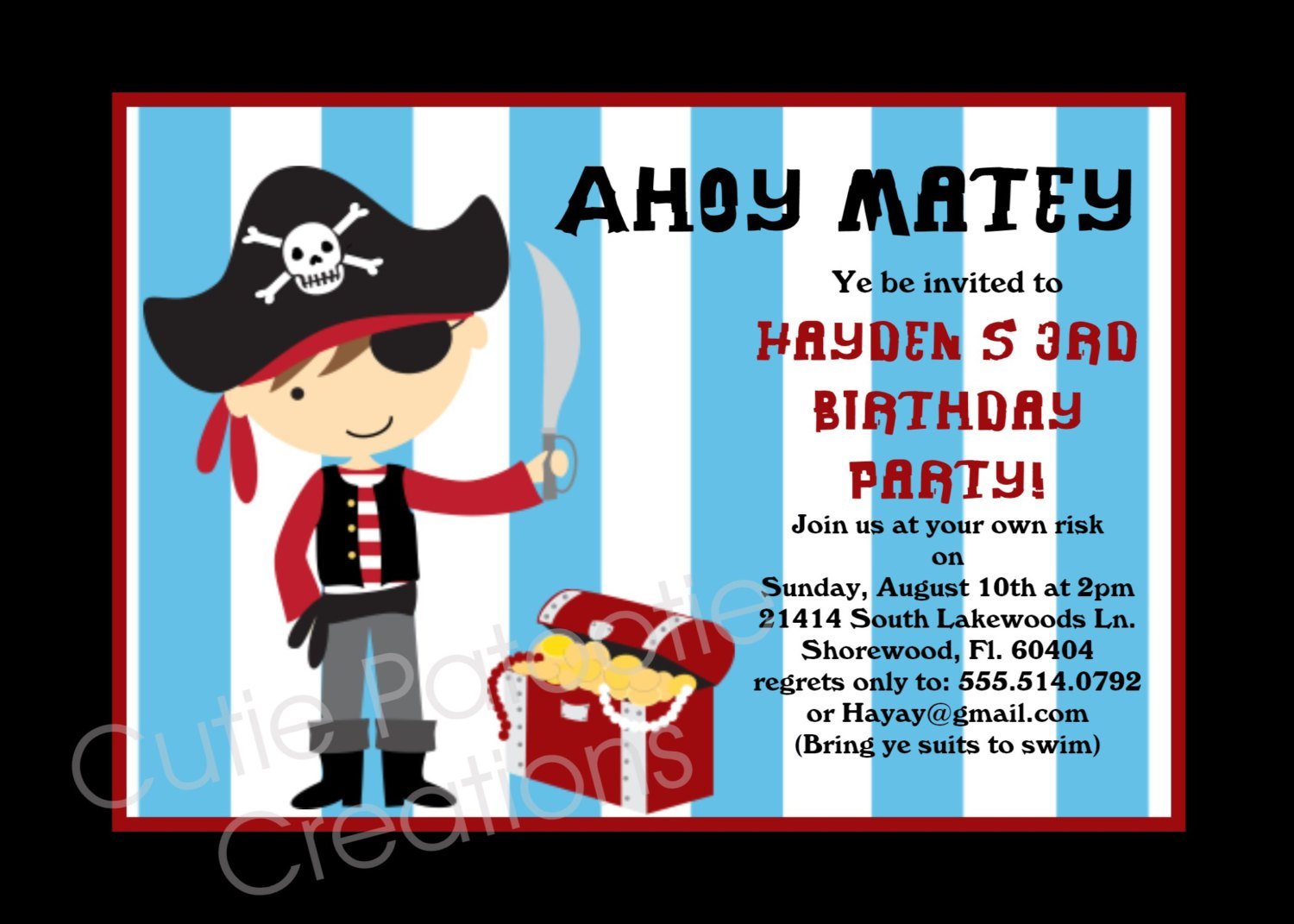 Printable Pirate Invitations