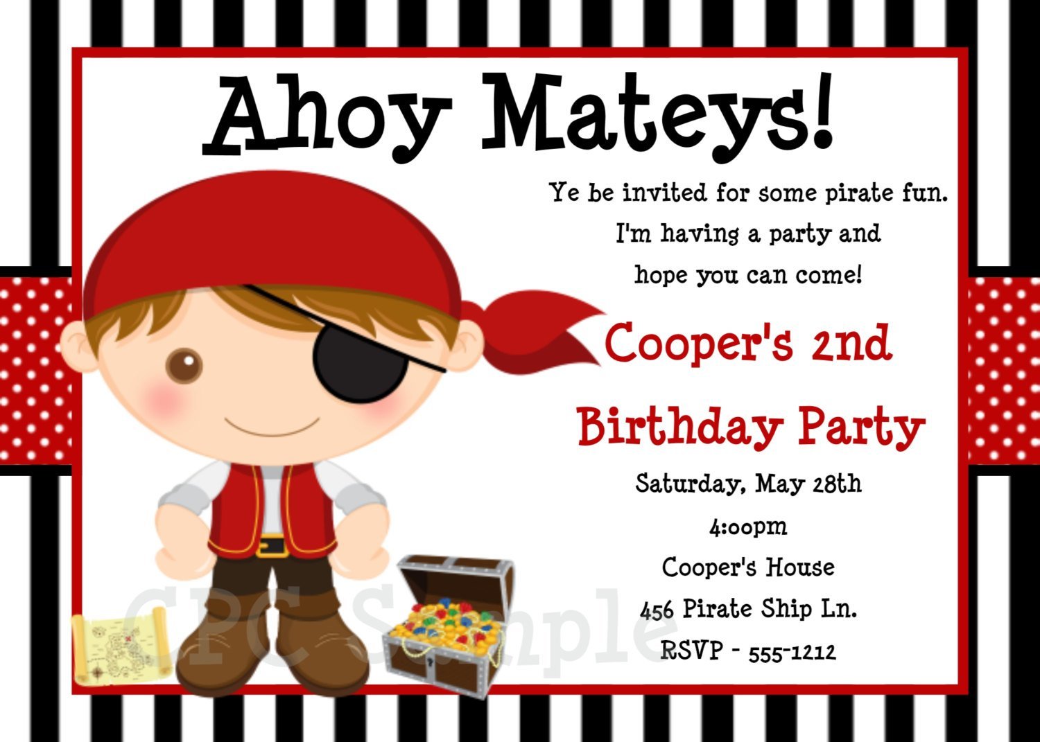 Printable Pirate Party Invitations