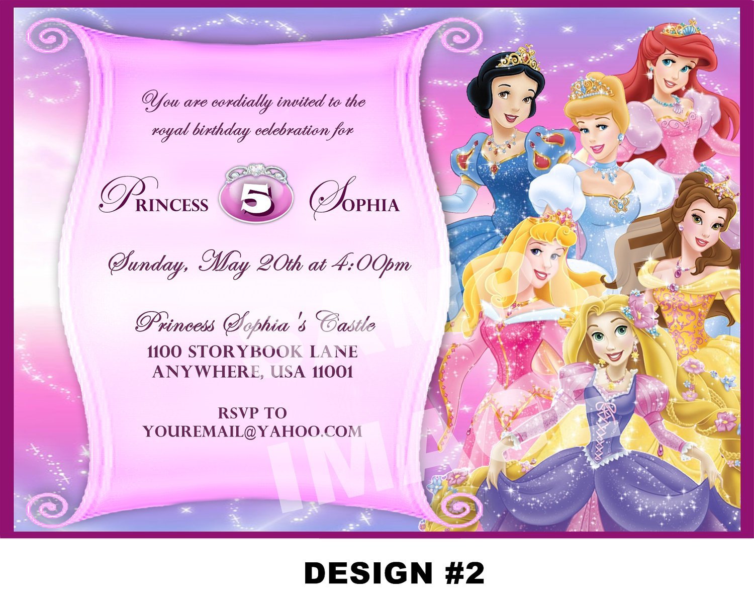 Printable Princess Birthday Invitations