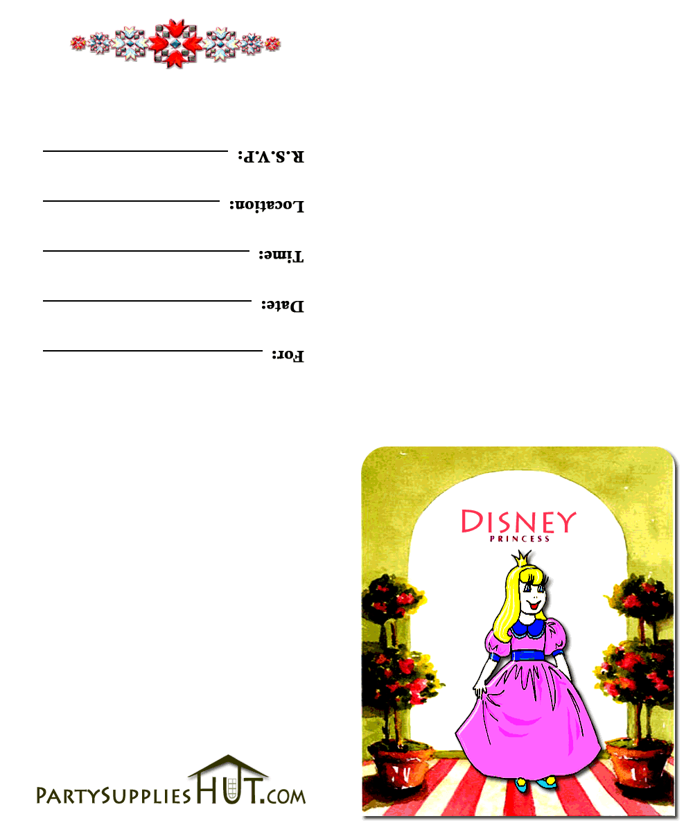 Printable Princess Invitation Template Invitation Design Blog