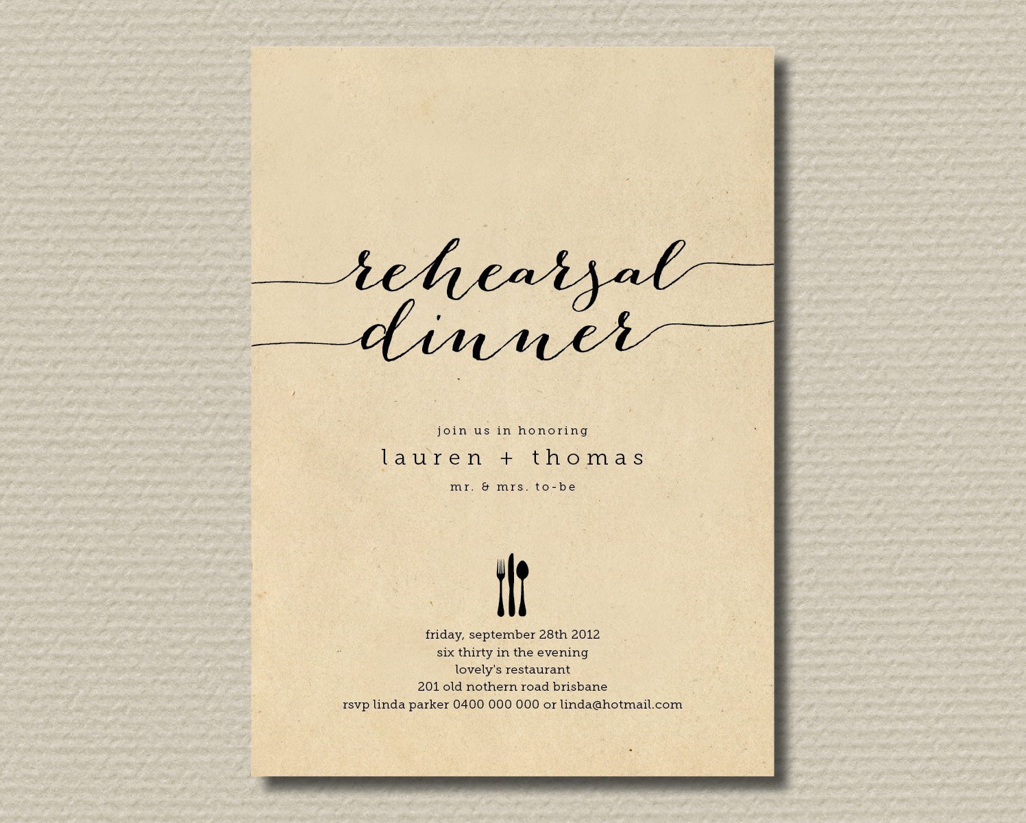 Printable Rehearsal Dinner Invitations