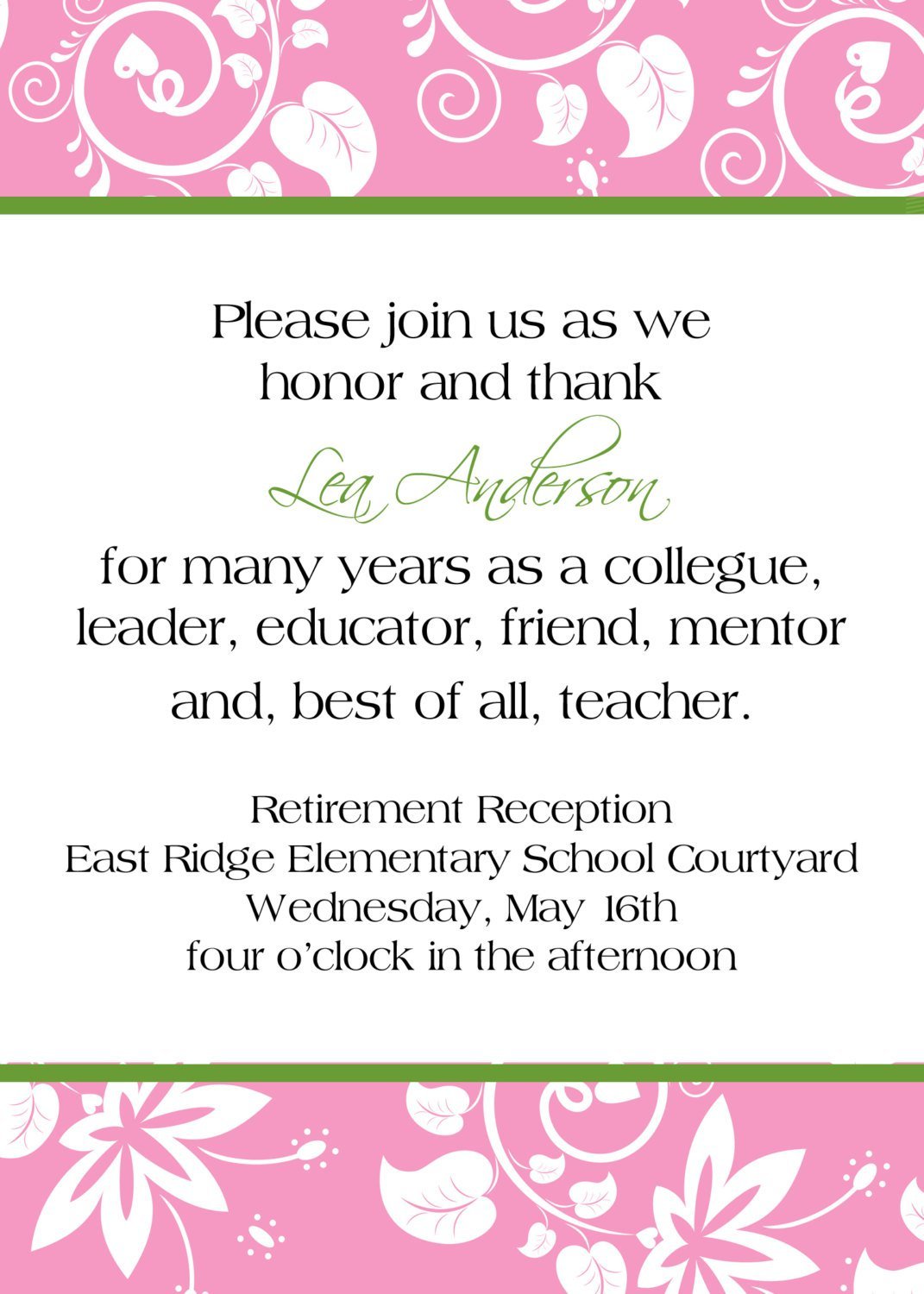 Printable Retirement Invitations Cards