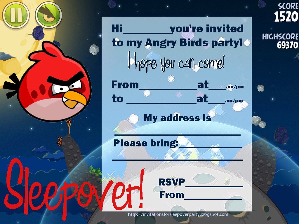 Printable Sleepover Invitations For Boys 2018