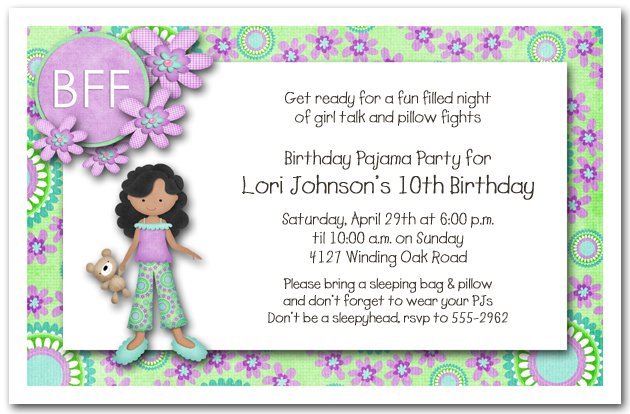 Printable Slumber Party Invitations For Girls 2016