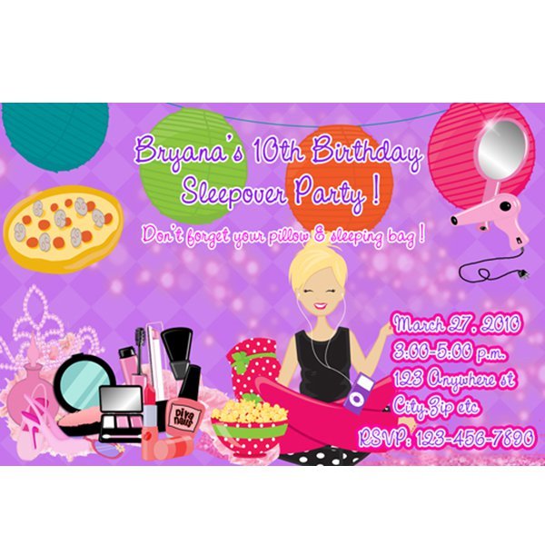 Printable Slumber Party Invitations For Girls 2018