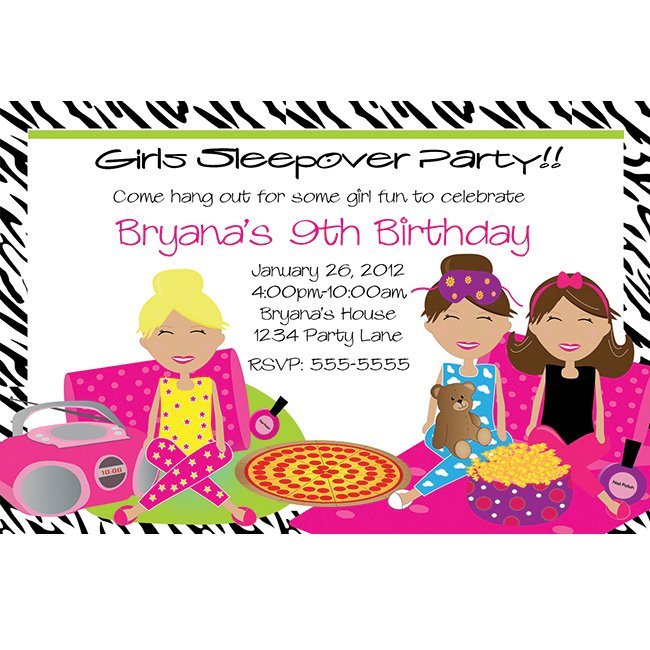 Printable Slumber Party Invitations For Girls