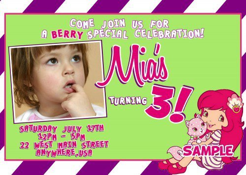 Printable Strawberry Shortcake Birthday Invitations 2016