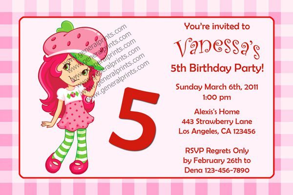 Printable Strawberry Shortcake Birthday Invitations 2017