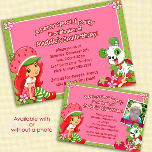 Printable Strawberry Shortcake Birthday Invitations