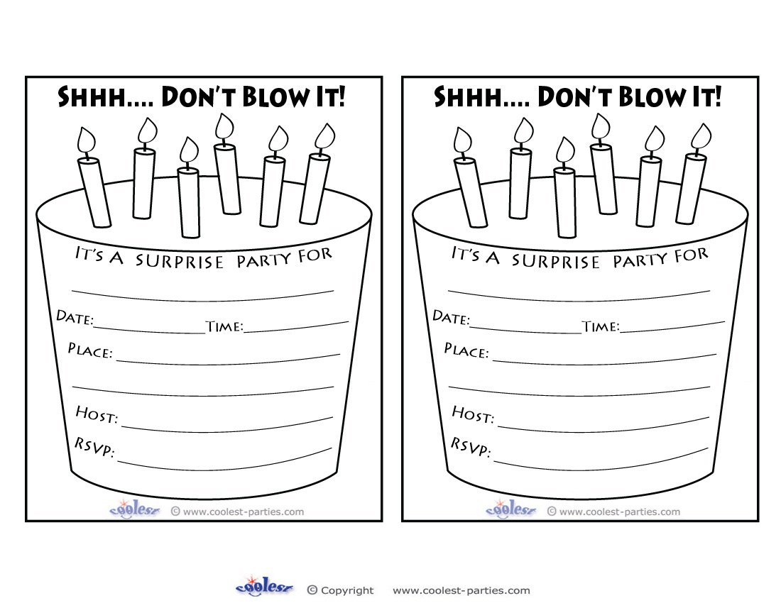 Printable Surprise Birthday Party Invitations