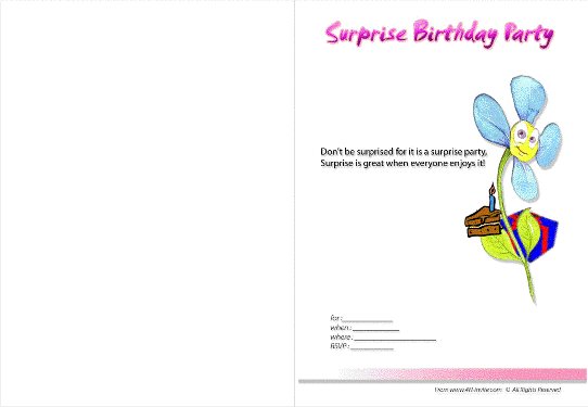 Printable Surprise Party Invitation Template 2018