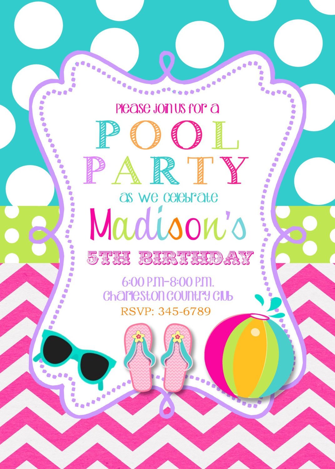 Printable Swim Party Invitations