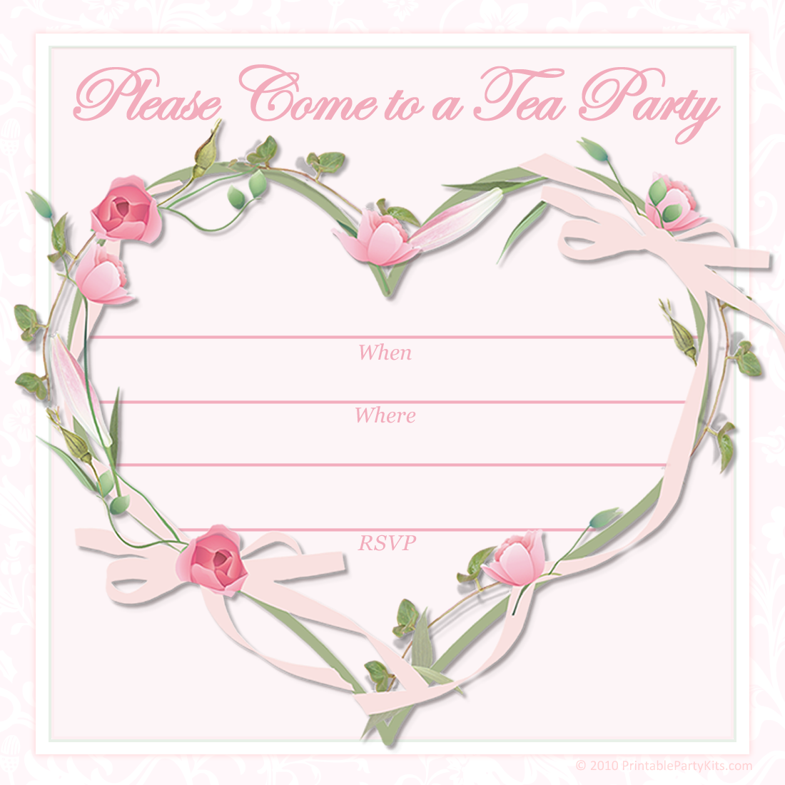 Printable Tea Party Invitations Template