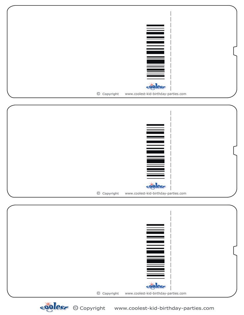 Printable Ticket Invitations