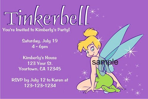 Printable Tinkerbell Invitation Cards