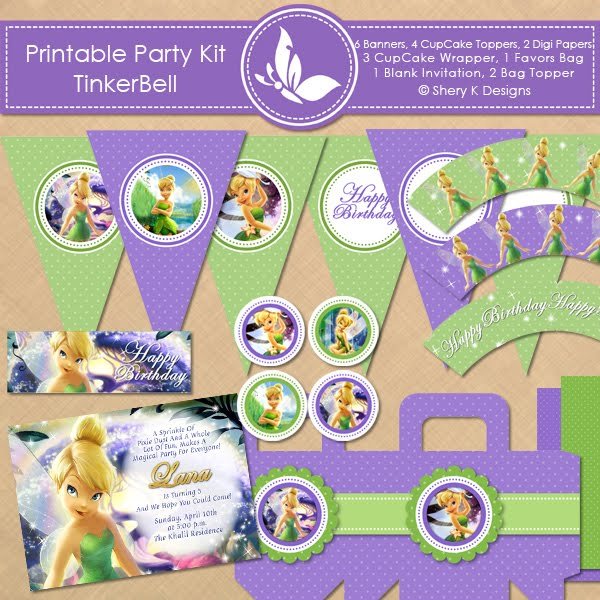 Printable Tinkerbell Invitations