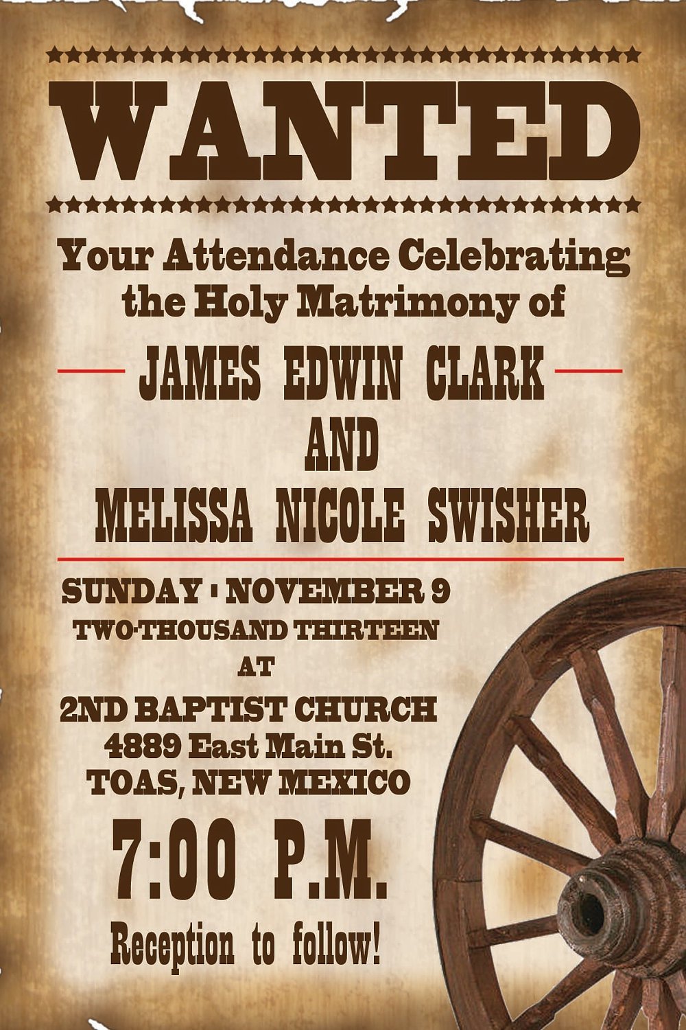 Printable Western Wedding Invitation Templates