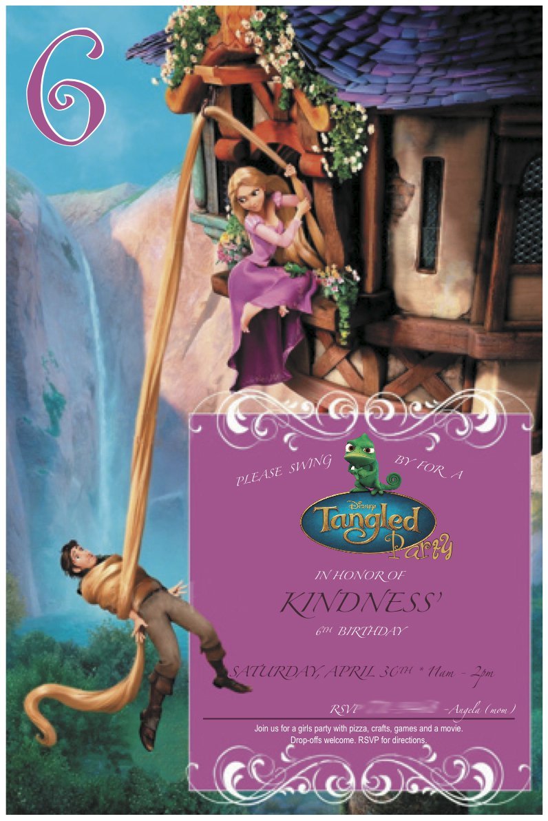 Rapunzel Printable Invitations 2017