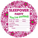 Slumber Party Invitations Printable Free
