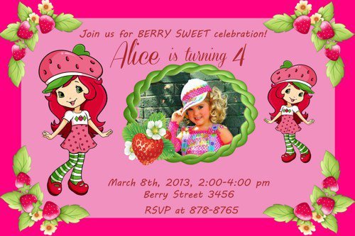 Strawberry Shortcake Printable Birthday Invitations 2015