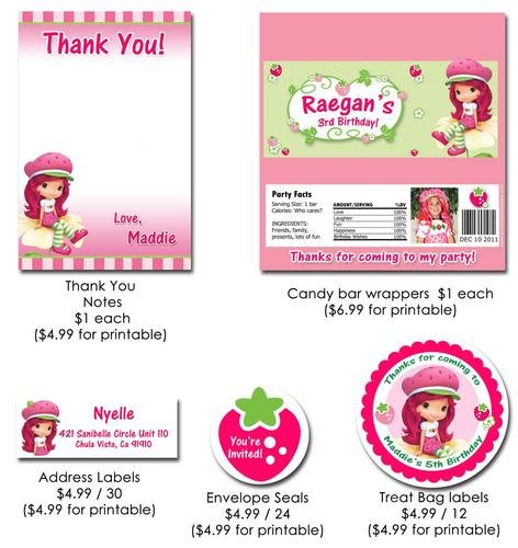 Strawberry Shortcake Printable Birthday Invitations 2016