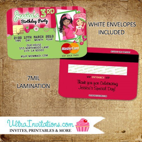 Strawberry Shortcake Printable Birthday Party Invitations 2016