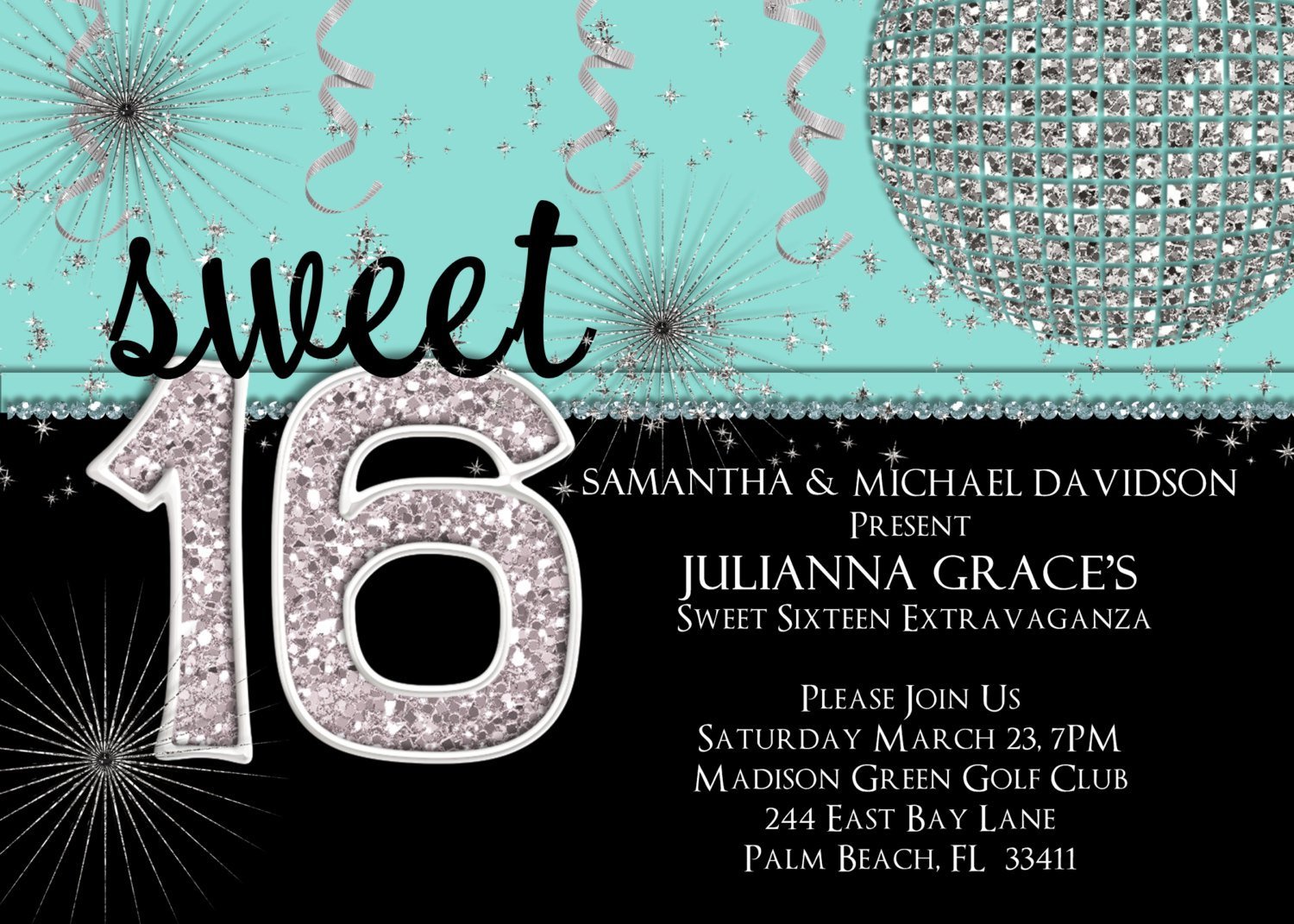 Sweet 16 Birthday Invitations