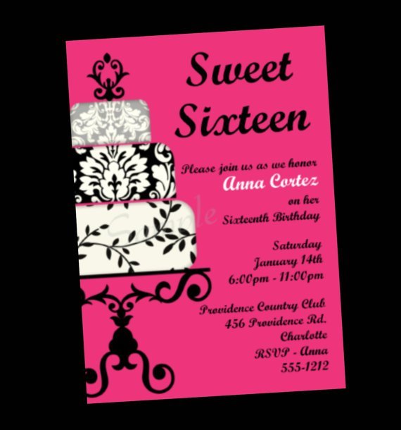 Sweet 16 Free Printable Invitations 2016