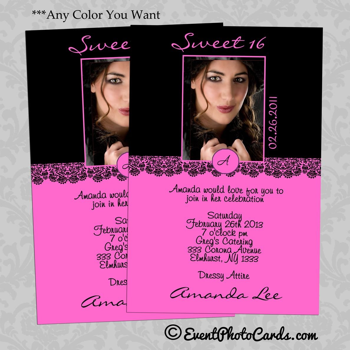 Sweet 16 Invitation Cards