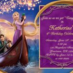 Tangled Rapunzel Printable Invitations