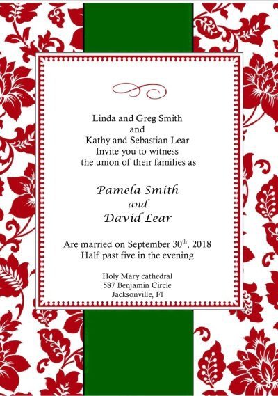 Wedding Invitations Printable Templates Free 2018