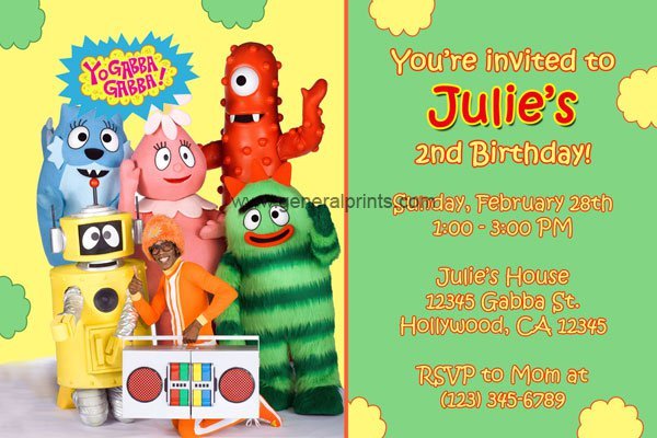 Yo Gabba Gabba Printable Invitations